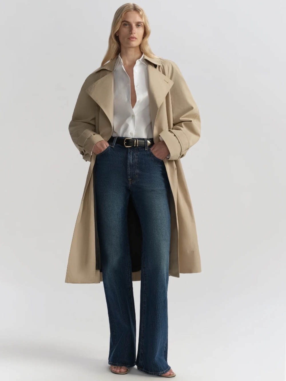 Beige ALC Asher Trench Coat – Cotton Blend – Water-Repellent – Size S – NWOT